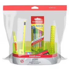 Набор настольный пластиковый ErichKrause Victoria Neon желтый 52881