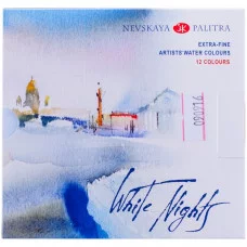 Краски акварельные художественные "Белые ночи", 12 цветов, кювета 2,5 мл, картонная коробка, 1942036