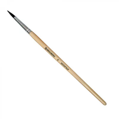 Кисть BRAUBERG, беличья, круглая, № 4, 200181
