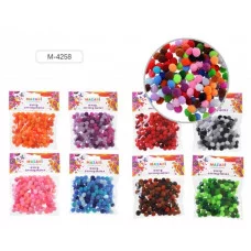Помпоны декоративные, 120 шт, ассорти 8 цветов, ОПП-пакет с европодвесом M-4258