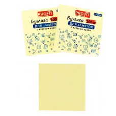Бумага для заметок с клеевым краем ЖЕЛТАЯ ЗБ-5572 75х75 мм, 100л, ТМ Profit