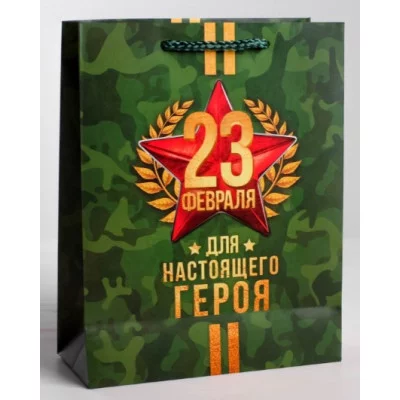 Пакет ламинированный вертикальный «Для настоящего героя», S 12 × 15 5,5 см 4515290