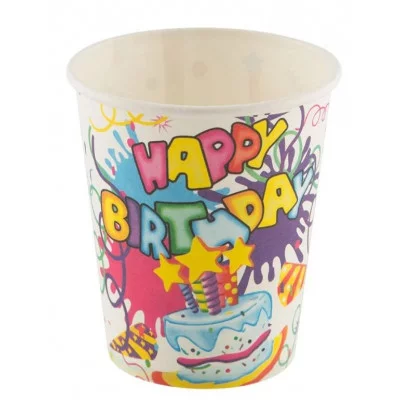 Набор бумажных стаканов Happy birthday 6шт 250мл 3609