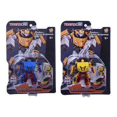 Transcar mini робот-трансформер, 8 см, блистер (в асс. 2 вида, синий и желтый) Т24050