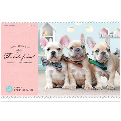 Альбом для рисования 12л А4 на скрепке ArtSpace Питомцы Милые друзья 311549