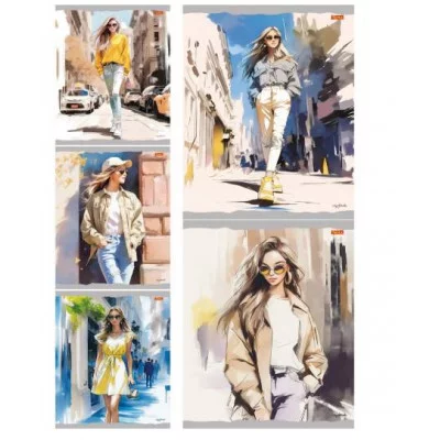 Тетрадь КЛЕТКА 48л. ГОРОДСКОЙ СТИЛЬ - 1 (Т48-4857) (обл. - цвет. мелов. второй блок) Т48-4857