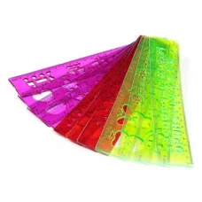 Линейка гибкая силиконовая 20см с трафаретами цвет МИКС 1шт 3171150