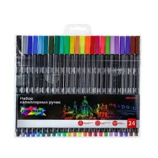 Набор ручек капиллярных 24 цв. MADRID (НР-4745) гексагональный корпус, d=0,4 мм НР-4745