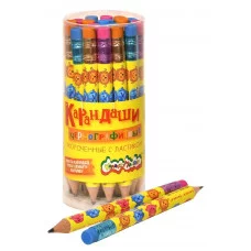 Карандаш чернографитный корпус дерев. Каляка-Маляка ДЖАМБО МУЛЬТИКИ НВ с ластиком заточенный круглый тубус принт на корпусе 240752