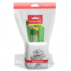 Набор настольный пластиковый ErichKrause Forte Dinosaur Park белый с зеленой вставкой 55739