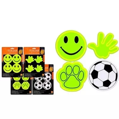 Набор светоотражающих фигурных наклеек (фликеров), 8 шт. Блистерная упаковка. Размер упаковки - 17х23,,5 см.