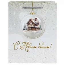 Dream Cards Пакет подароч.с мат.лам.и глит.18x23x10 см(M) Домик в лесу,190г(собс.раз.) ПКП-6647