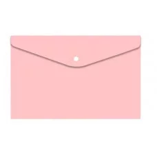 Папка-конверт на кнопке  Alingar, A4, 235х320 мм, 180 мкм, глянец, "Macarons", коралловая AL11151