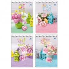 Блокнот А6 гребень 40л. клетка Flover bloom ассорти Б6гр40 7466
