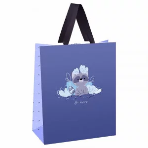 Пакет подарочный 1шт 18*23*10см MESHU "Happy Raccoon", выборочный лак, матовая ламинация 354606