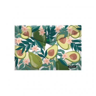 Папка-конверт на кнопке пластиковая ErichKrause® Avocado Dusk, A4 55323