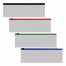 Zip-пакет пластиковый ErichKrause Fizzy Clear c цветной молнией, 230х70мм, прозрачный, ассорти 54943