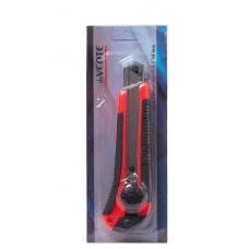 Нож канцелярский 18мм металл направляющая рез.вставка черно-красный винт.фик е/п DEVENTE 4090310 383171