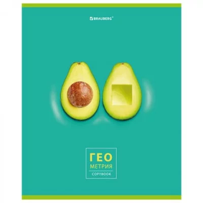 Тетрадь предметная "AVOCADO" 48 л., глянцевый лак, ГЕОМЕТРИЯ, клетка, BRAUBERG, 404278