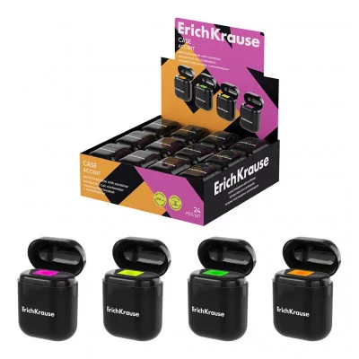 Точилка пластиковая ErichKrause Case Accent с контейнером ассорти  60038