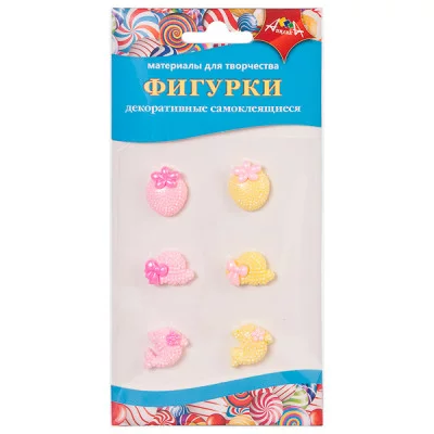 Материалы д/тв. ФИГУРКИ самоклеящиеся Ассорти (клубничка, шляпка, дельфинчик)