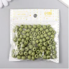 Бусины для творчества дерево "Зелёное яблоко" d-0,8 см, набор 20 гр   9463325