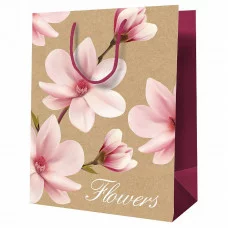 Пакет подарочный 1шт 18*23*10см MESHU "Цветы", крафт 354829