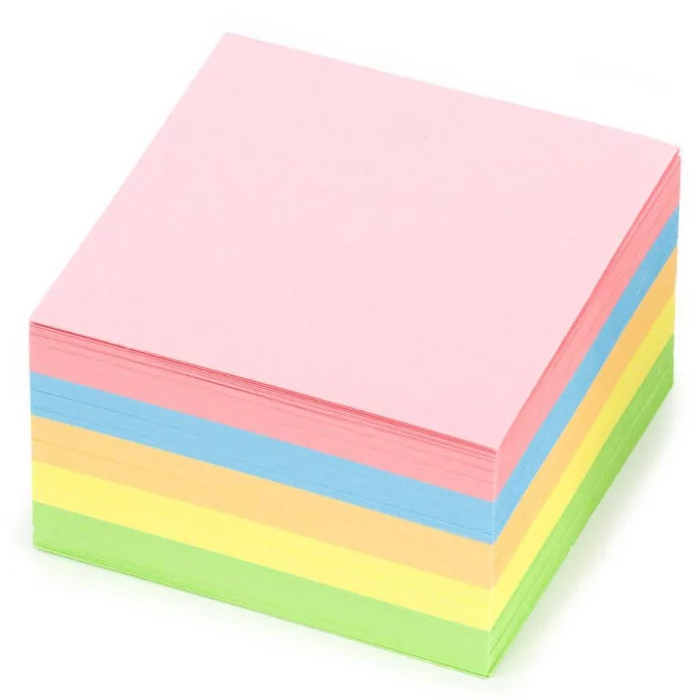 Блок для записей INFORMAT 9х9х5 см Куб непроклеенный ассорти пастель 5 цв. 80 г/м2 215427
