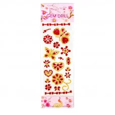 Наклейки-стразы Alingar, акриловые, пакет с европодвесом "Сердце и бабочки" AL8147