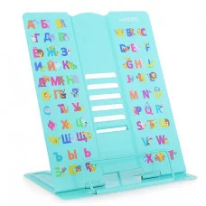 Подставка для учебников и книг "Alphabet" 27x21 см, металлическая окрашенная, вес 600 г, вертикальная, с противоскользящими ножками, с полноцветным рисунком, в пластиковом пакете с европодвесом 806311