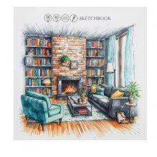 Скетчбук для маркеров 215х215 36л У КАМИНА 36-0104 80гм2