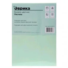 Бумага цветная А4 80г/м2 пастель 50л зеленый ЭВРИКА БЦИ 1-50-97з 460715