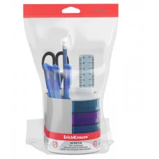 Набор настольный пластиковый ErichKrause Venezia Classic белый с голубыми и сиреневыми ящиками 55649