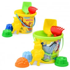 Набор Disney «Винни и его друзья» №10: ведро с наклейкой, лопатка №5, грабельки №5, формочка (Медвежонок Винни), 3 формочки 65612