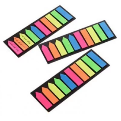 Закладки самокл. DY-6 пласт. "Неон прямоугольные+стрелки" 44*12мм 10 полос*20листов 324908