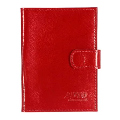 Обложка для автодокументов на кнопке O-72/O-72, 9*0,5*14, (красный перламутр) № 136 2119288