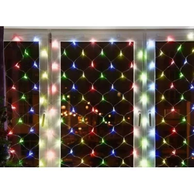 Гирлянда. Сетка 3х2 м прозрачная нить 192 лампы разноцветных ламп 8 режимов ГС-0003