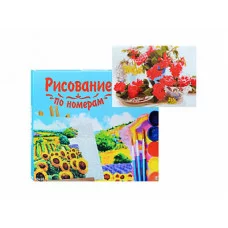 Холст с красками 40х50 см по номерам. Коралловые цветы (10313140/130220/0009504,Китай)