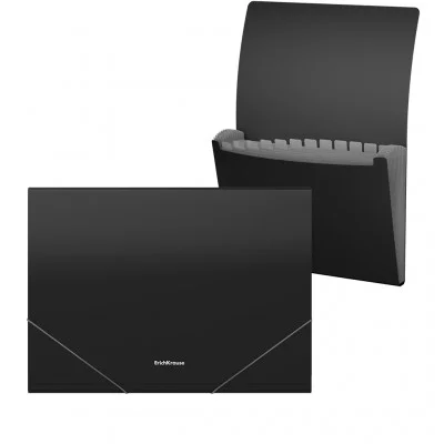 Папка на резинках 12 отделений А4 0,70мм "Matt Classic" черный ERICH KRAUSE 50416 317317