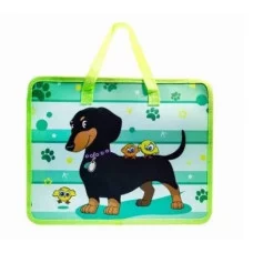 Папка школьная для тетрадей А4 на молнии с ручками "Такса", пластик, 33.5*26*10 см. 6004 Josef Otten /1 /12¶/0 /96 365516