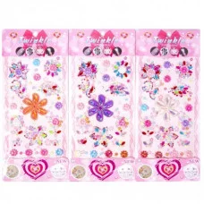 Наклейки-стразы Alingar, акриловые, пакет с европодвесом "Цветочная поляна" AL8137