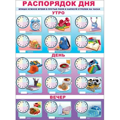 Плакат А2 "Распорядок дня" 0801122