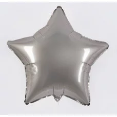 Шар (18\'\'/46 см) Звезда, Стальной серый, Сатин, 1 шт. 301500SSG