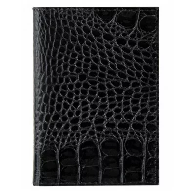 Обложка для автодокументов натуральная кожа кайман, без тиснения, черная, BRAUBERG, 238189