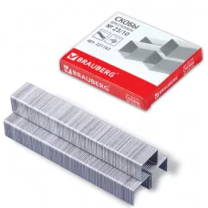 Скобы для степлера BRAUBERG № 23/10, 1000 штук, в картонной коробке, до 50 листов, 221163