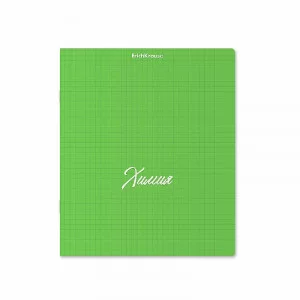 Тетрадь общая ученическая с пластиковой обложкой на скобе ErichKrause NEON, зеленый, ХИМИЯ, 48 листов, клетка 59555