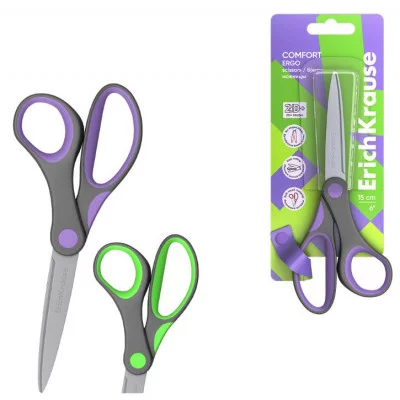 Ножницы ErichKrause Comfort, 15см, ассорти  35109