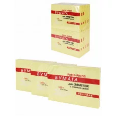 Бумага для заметок с клеевым краем ЖЕЛТАЯ ЗБ-4585 пастель, 101Х76 мм, 100л,