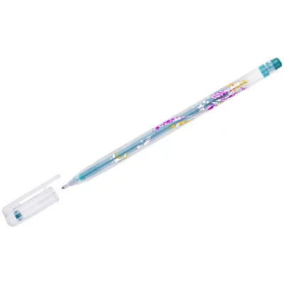 Ручка гелевая Crown "Glitter Metal Jell" зеленая с блестками, 1,0мм Crown 063895