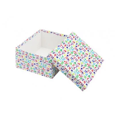 Коробка квадратная подарочная 1 шт Буквы 14 х 14 х 7 см РазборПП-4538